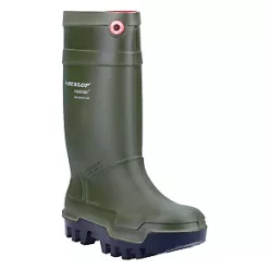 Dunlop Purofort Thermo+ Safety Wellies Green Size 5