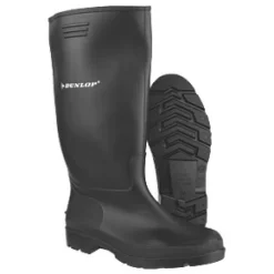 Dunlop Pricemaster 380PP Metal Free Non Safety Wellies Black Size 10 -Deals Safe Step Boots Store 6637C A2