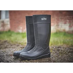 Site Trench Safety Wellies Black Size 12 -Deals Safe Step Boots Store 87709 A2